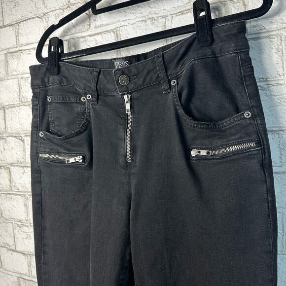 PRPS Jeans Camaro Skinny Mid Rise Zip Fly Zipper Denim Pants Black Silver 31 - Picture 7 of 7